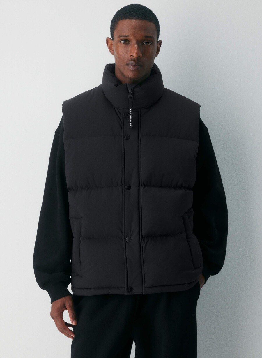 super puff-vest herre – climatte svart