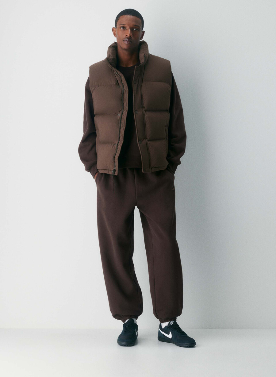 super puff-vest herre – climatte rich mocha brown