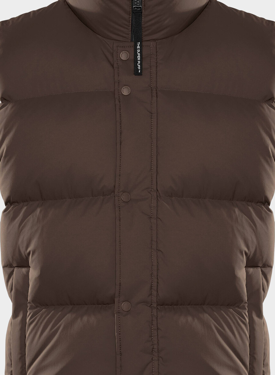 super puff-vest herre – climatte rich mocha brown