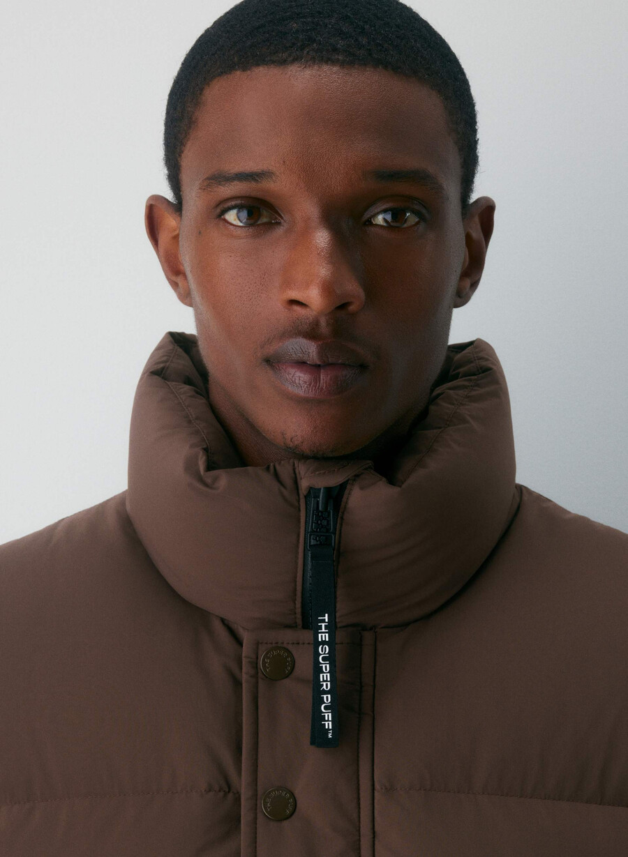 super puff-vest herre – climatte rich mocha brown