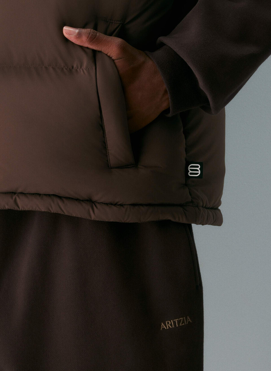super puff-vest herre – climatte rich mocha brown