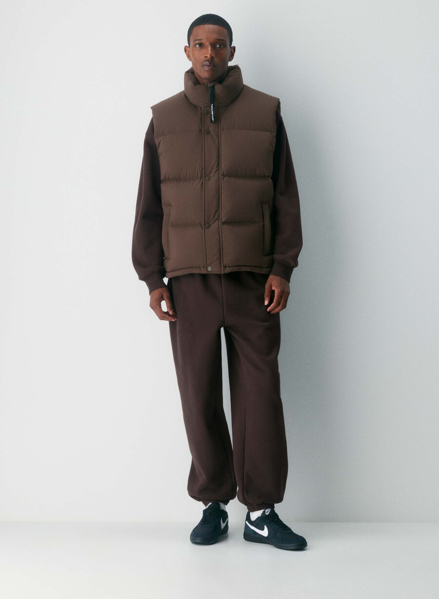 super puff-vest herre – climatte rich mocha brown