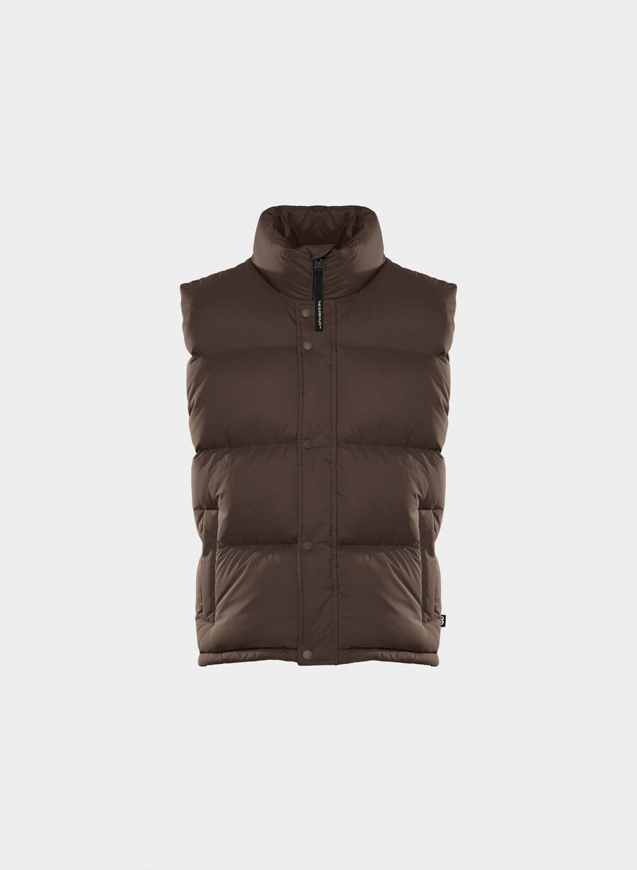 super puff-vest herre – climatte rich mocha brown