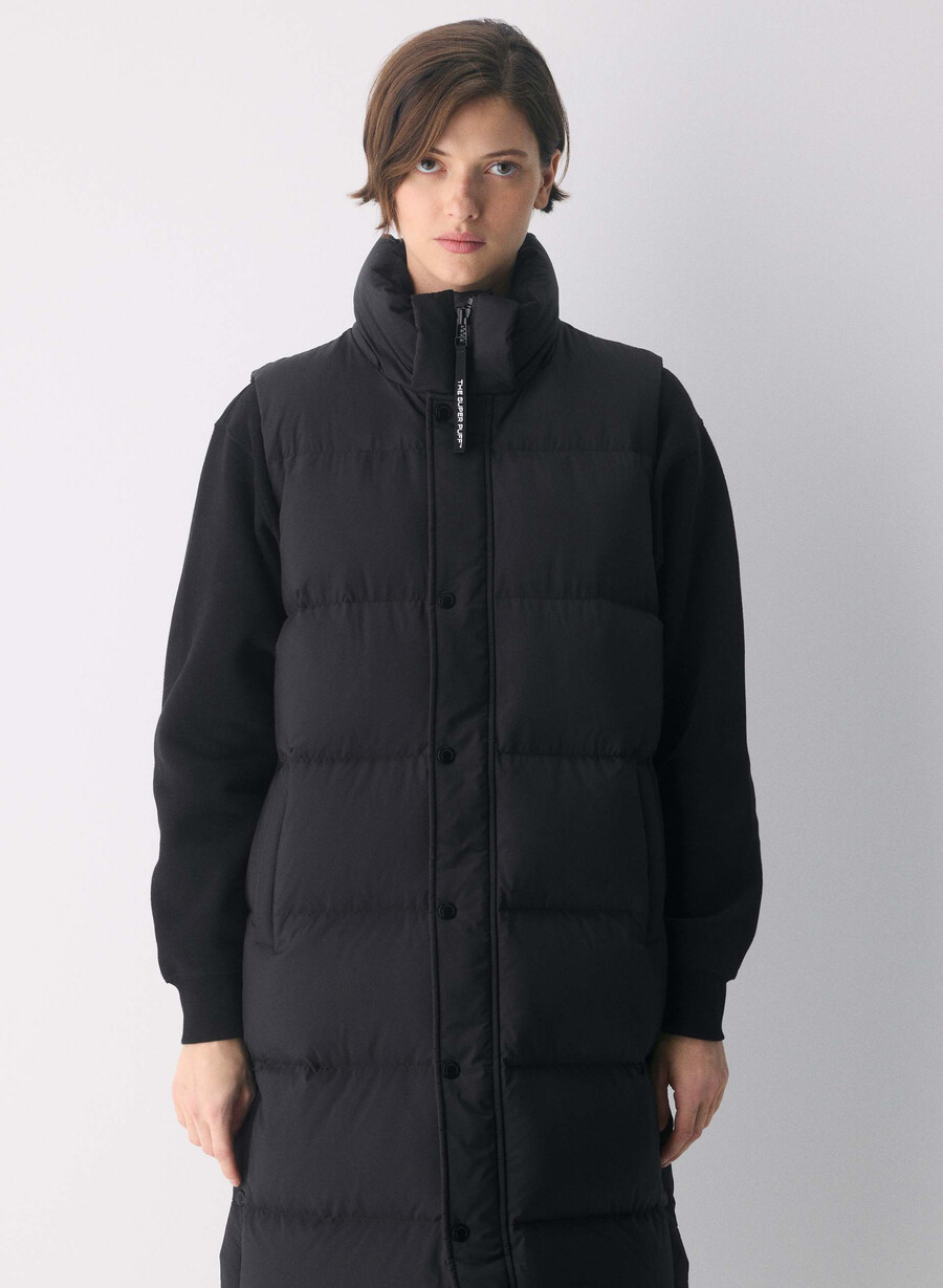 super puff lang vest - climatte svart
