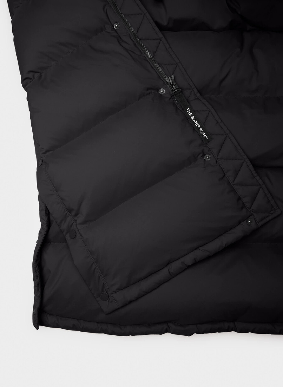 super puff lang vest - climatte svart