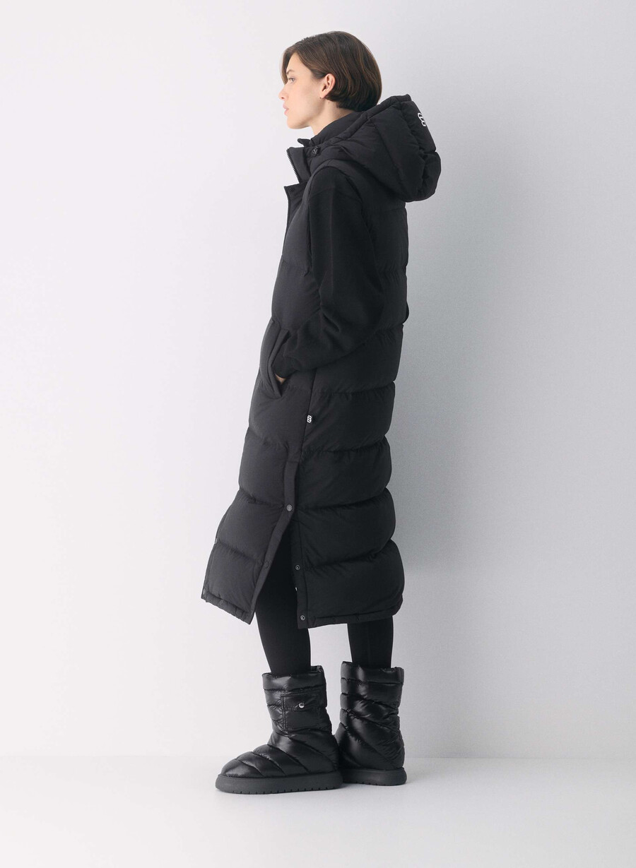 super puff lang vest - climatte svart