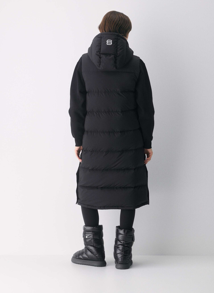 super puff lang vest - climatte svart