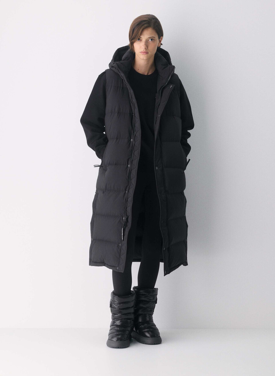 super puff lang vest - climatte svart