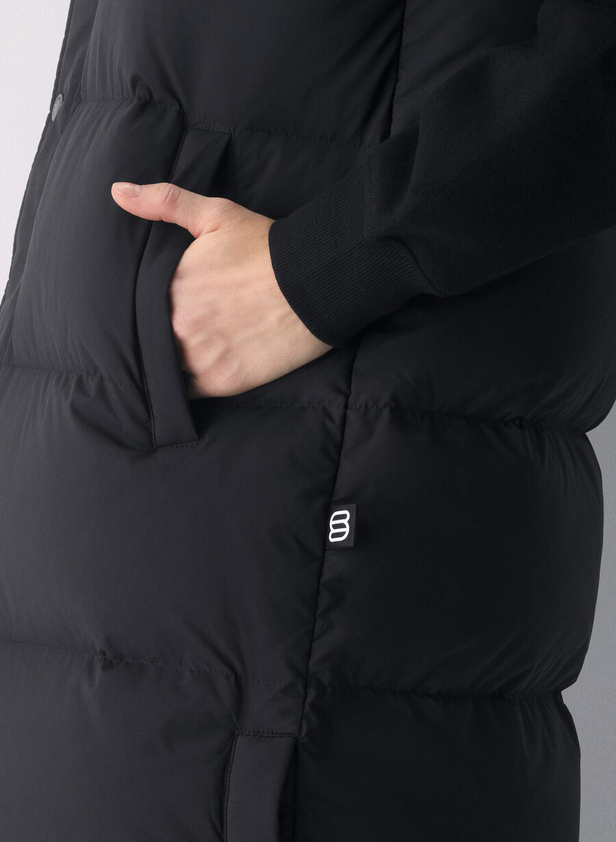 super puff lang vest - climatte svart