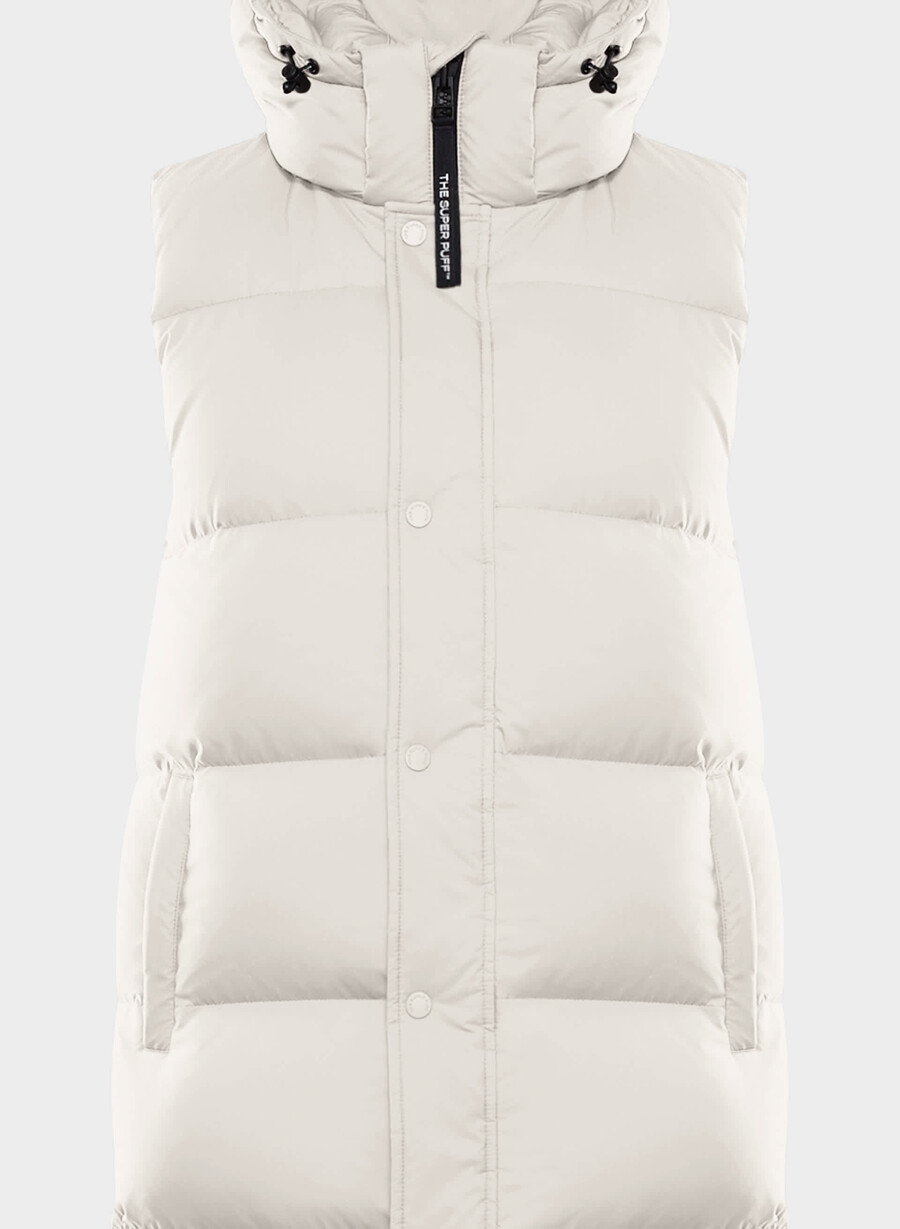 super puff lang vest - climatte matte pearl
