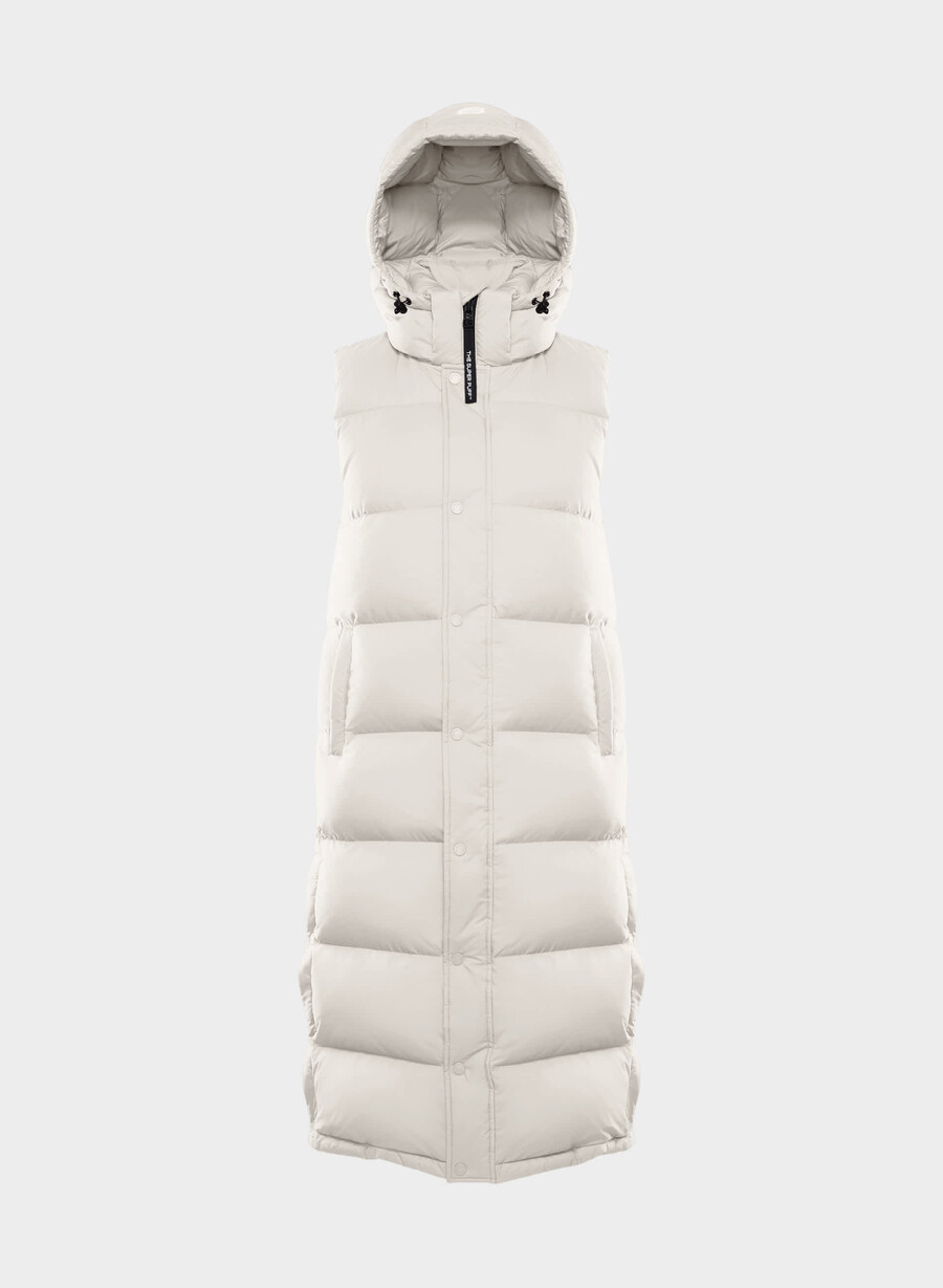 super puff lang vest - climatte matte pearl