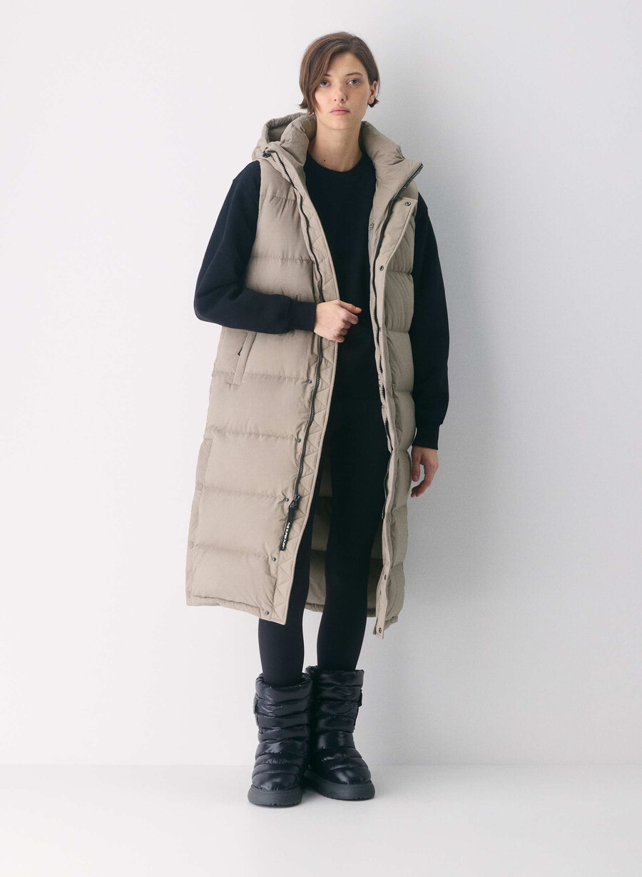 super puff lang vest - climatte moderne taupe