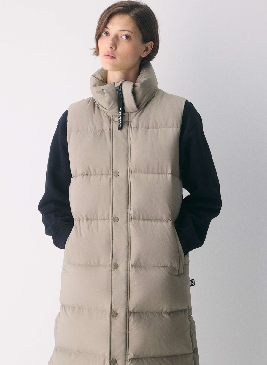 super puff lang vest - climatte moderne taupe