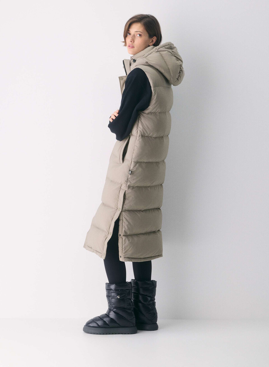 super puff lang vest - climatte moderne taupe