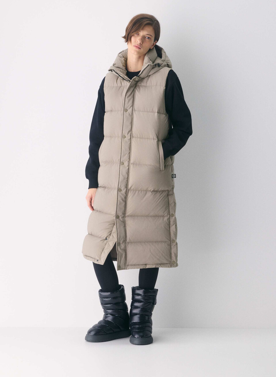super puff lang vest - climatte moderne taupe