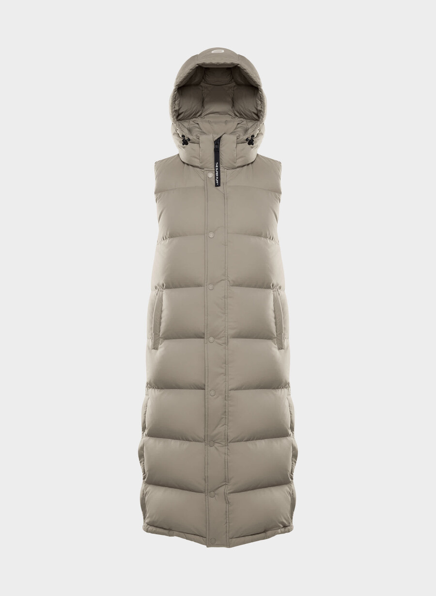 super puff lang vest - climatte moderne taupe